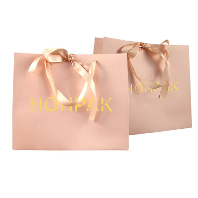 Custom logo shopping thank you luxury small gift paper bags for jewelry cosmetic packaging