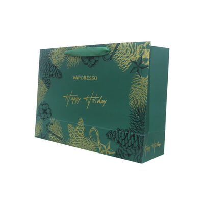 Custom print gold foil logo handmade hard built gift paper bags bolsas paper cardboard shopping retail carry bags