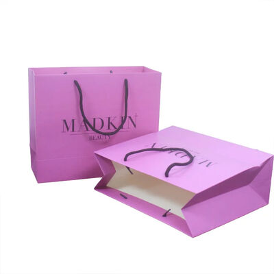 Custom made tote bag kraft sac en papier personnalisable drawer string pink paper bag